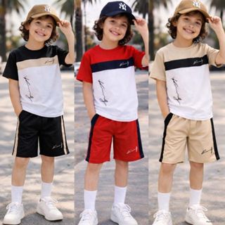 Conjunto Infantil Masculino Dry Fit Premium 2 a 12 Anos Camiseta + Short Leve Secagem Rápida em Oferta na Shopee