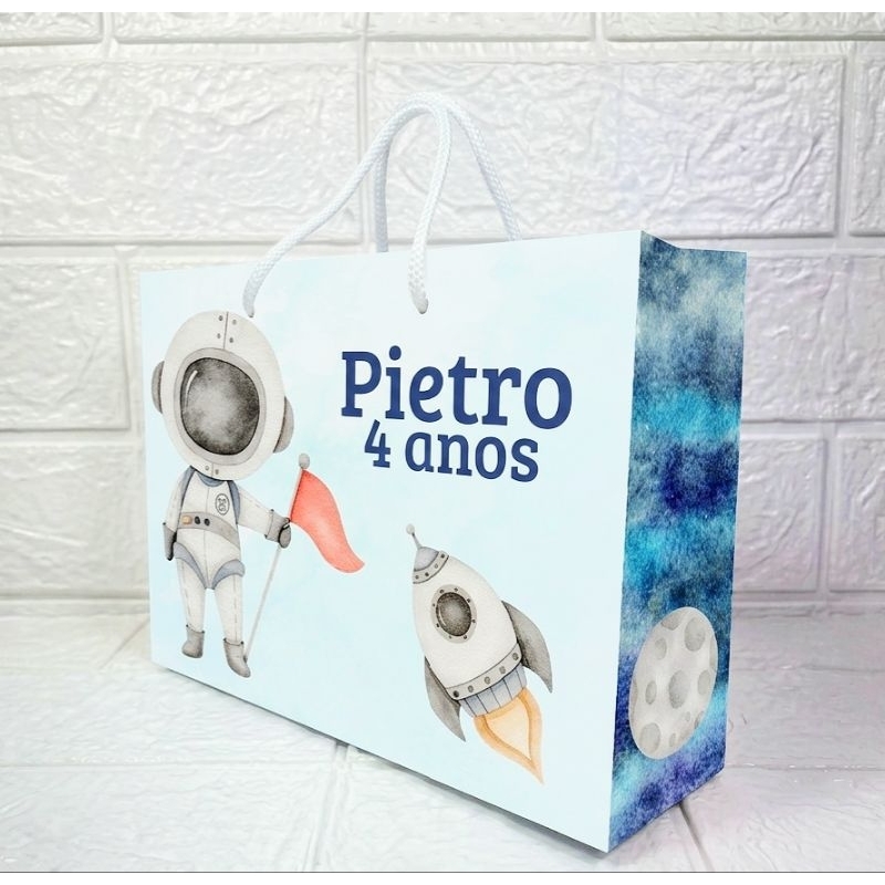 Sacolinhas Surpresa Personalizadas (G) ASTRONAUTA Lembrancinha Festa Infantil Todos os Temas