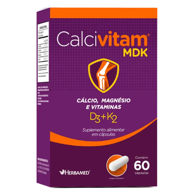 Calcivitam MDK Suplemento vitaminico e Mineral c/60 capsulas Calcio, Magnesio em Oferta na Shopee