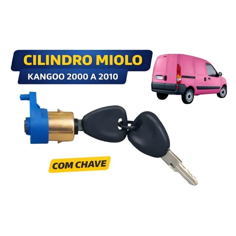 Fechadura Porta Traseira Kangoo 2000 2001 2002 à 2010 Miolo Cilindro Com Chave