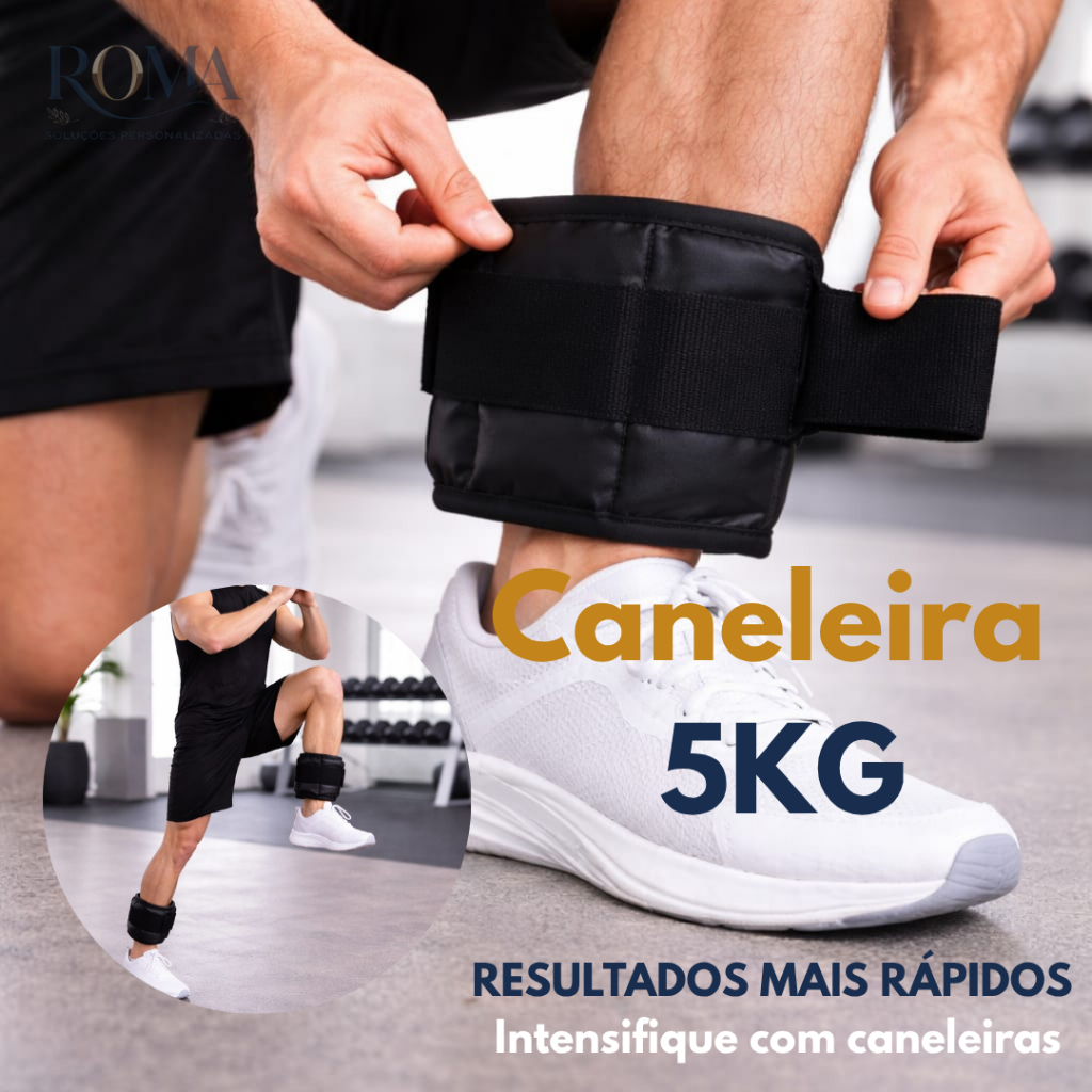 Academia Fitness Par Caneleira de Peso 5kg Profissional Tornozeleira Treino de Perna