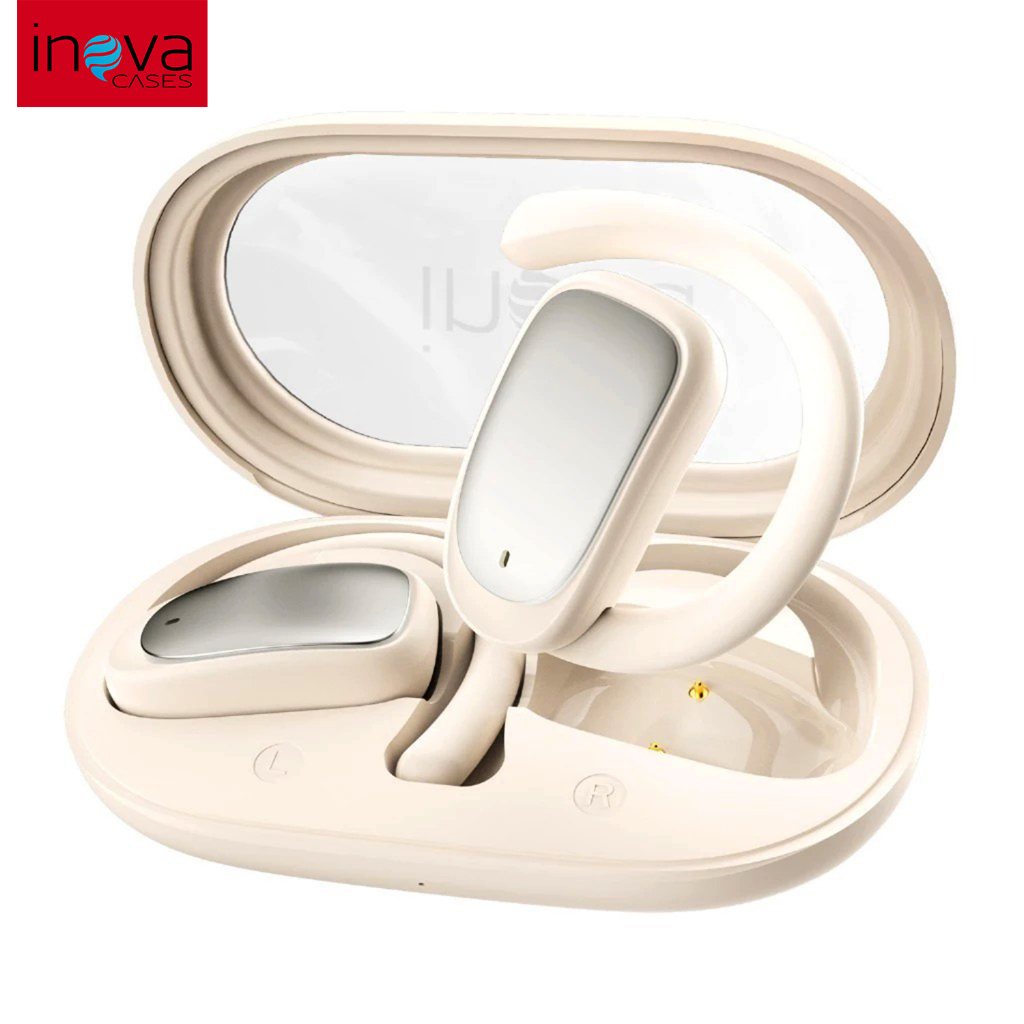 Inova fone de ouvido bluetooth sem fio TWS com condução óssea, sem fio, BT 5.3, clip-on, redução de ruído verdadeira