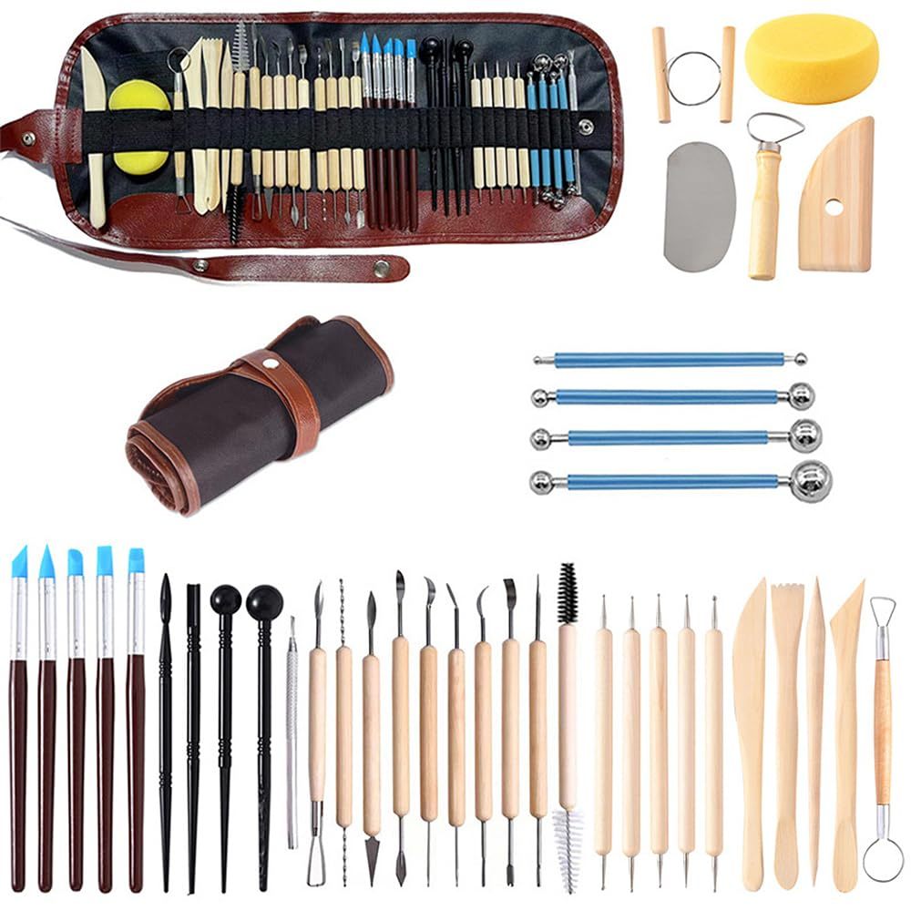 Kit 30/40/52 Estecas Para Cerâmica Fria Escultura Modelagem Ferramentas Argila Artesanato Biscuit