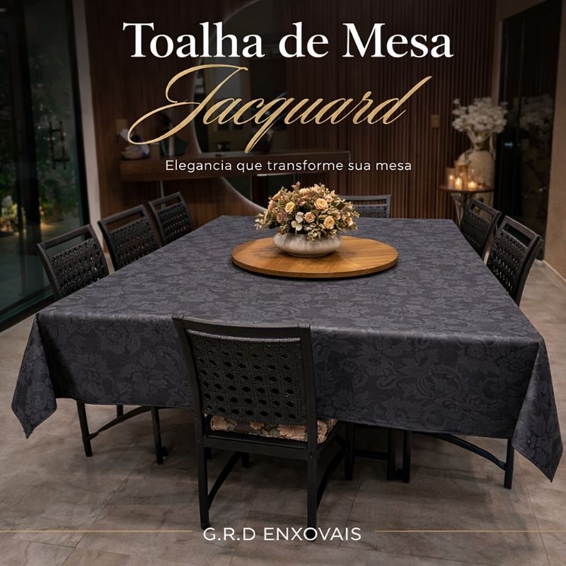 Toalha de Mesa quadrada  2x2m Jacquard top de Luxo - Sofisticação e Praticidade com Design Elegante em Oferta na Shopee