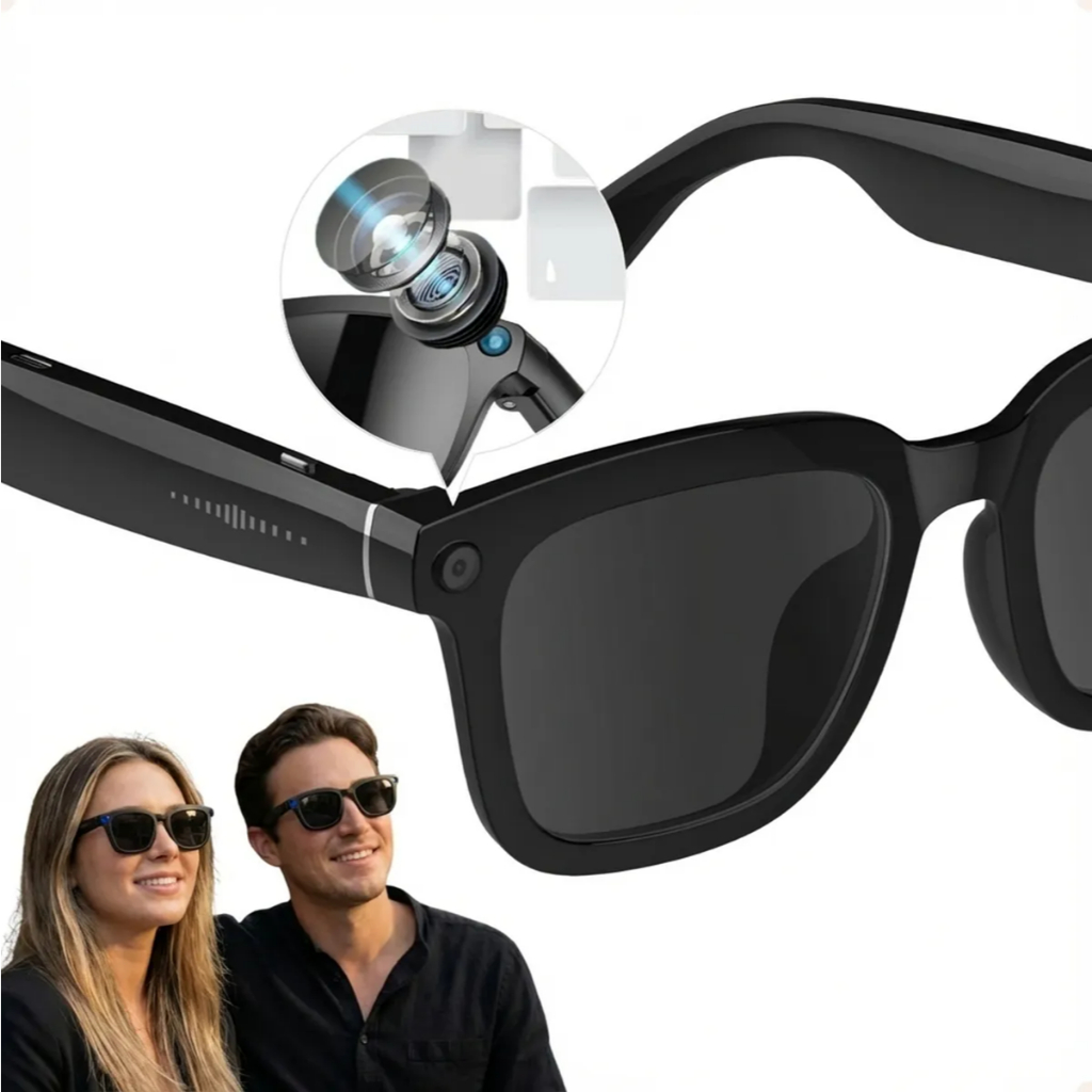 Óculos Inteligente - Smart Glasses - Grava vídeo , Tira Fotos , Traduz , Câmera HD , Bluetooth - Lente Escura ou Clara
