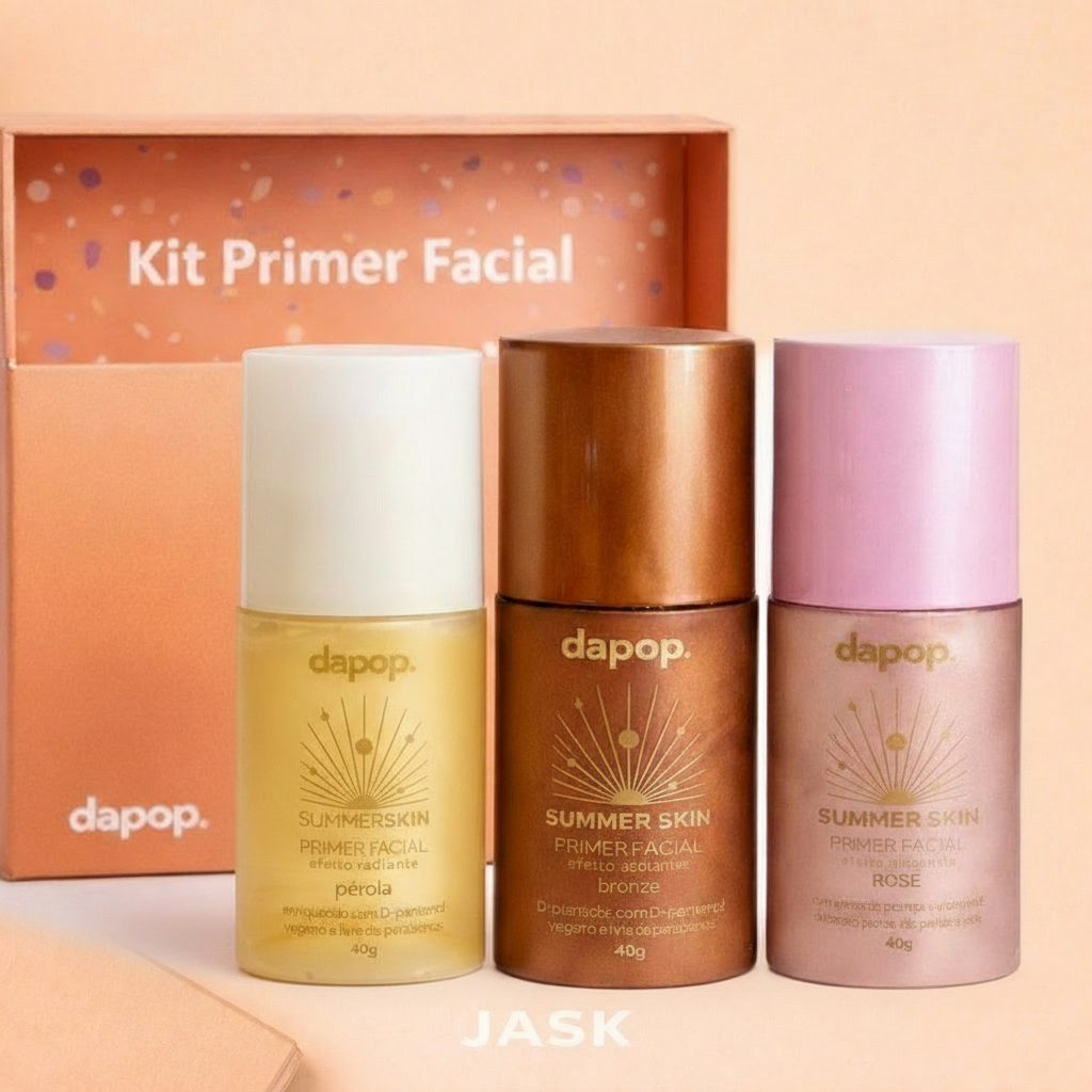 Kit Primer Dapop Summer Skin Rose Bronze Pérola Glow Radiante
