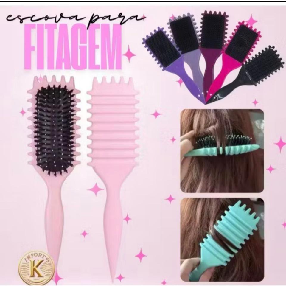 Escova Modeladora de Cachos  – Definição Perfeita Sem Puxar Profissional