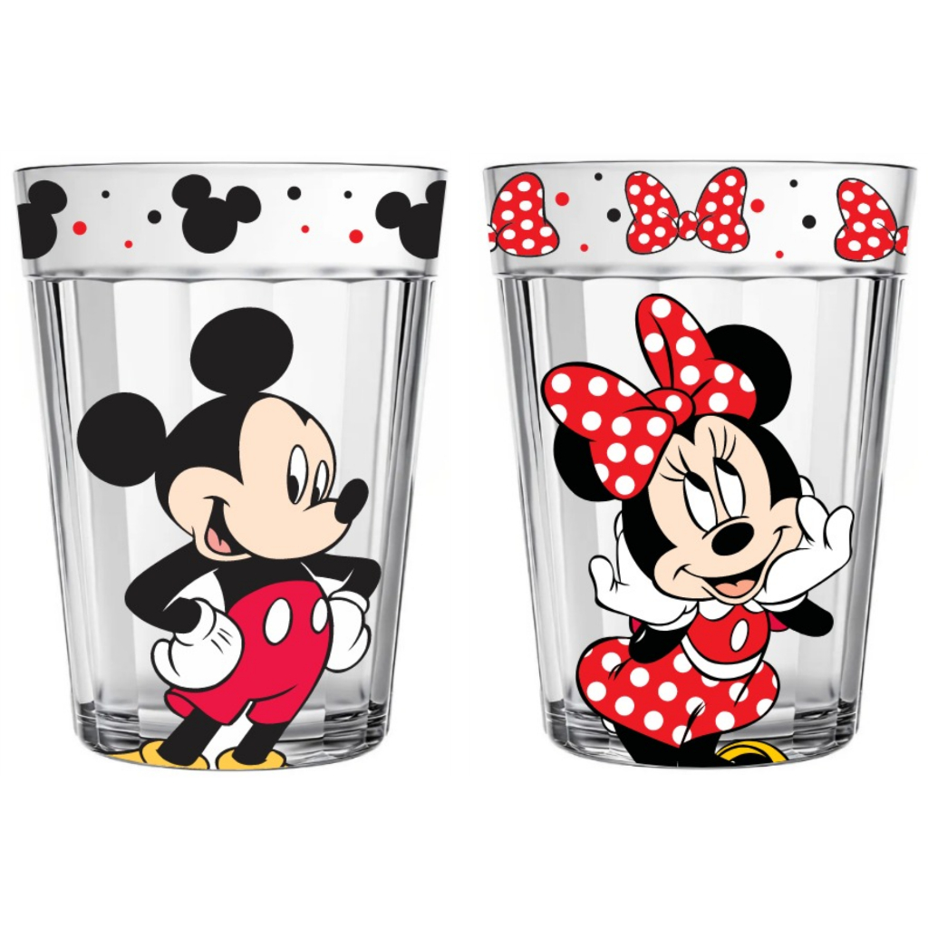 COPO MICKEY MINNIE CAFÉ SUCO REFRIGERANTE KIT'S COM 2|4|6 ESTAMPAS EXCLLUSIVAS 190 ML