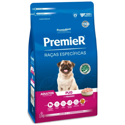 Ração PremieR Pet para Cães Pug Adultos Sabor Frango - 1kg
