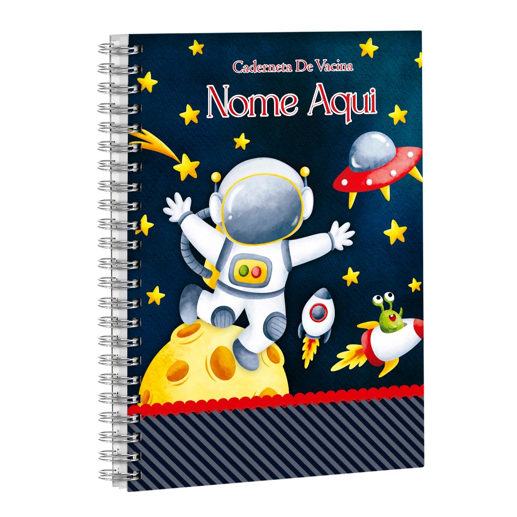 Caderneta de Vacinação Astronauta Menino Personalizado com nome