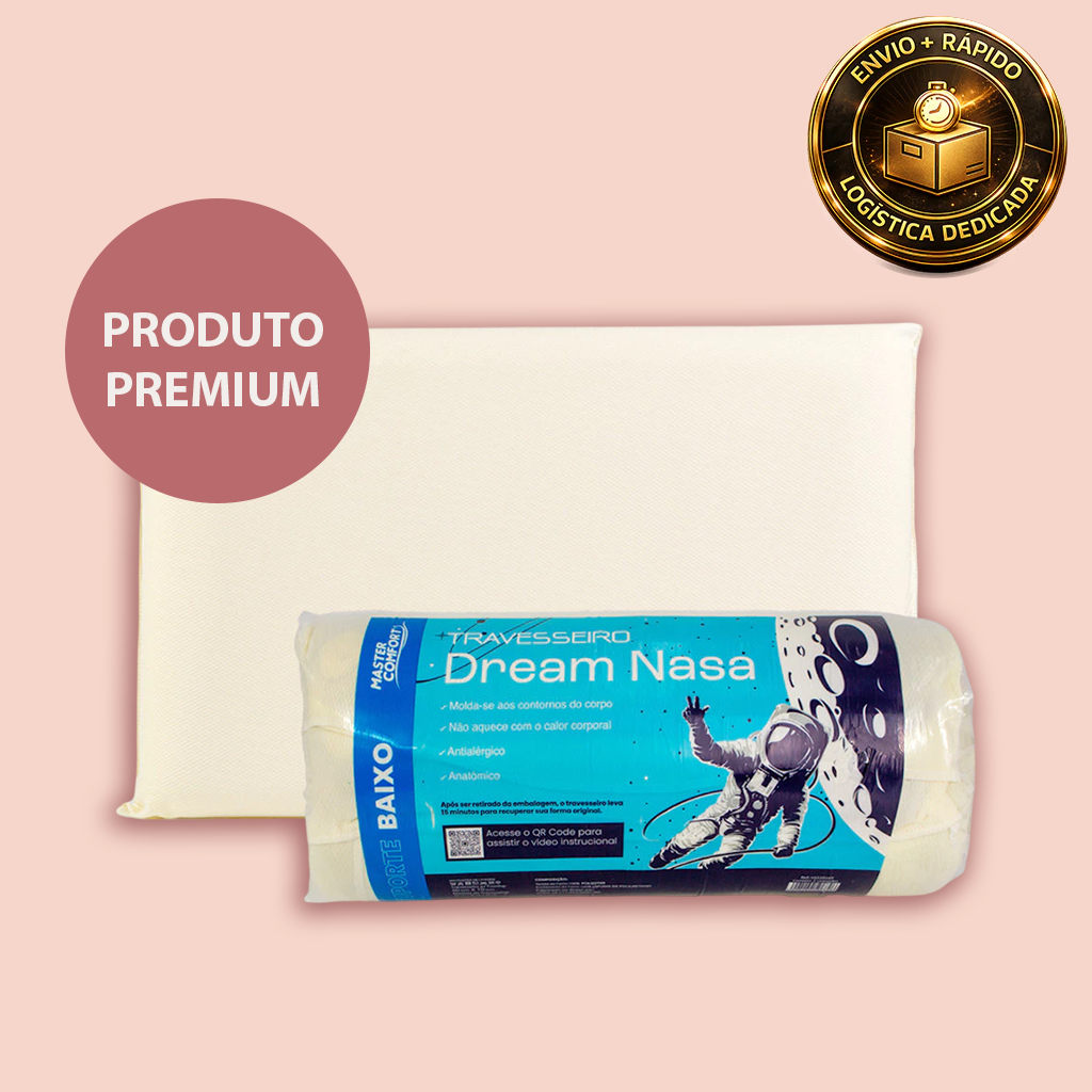 Travesseiro Nasa Ortopédico Alívio Dores Cervicais Para Dormir Melhor Espuma Viscoelástica