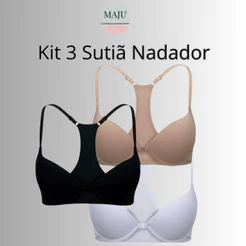 Kit 3 Sutiãs Com Bojo Nadador Fecho Frontal Dia Dia Sutiã Conforto