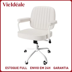 Cadeira de Escritório Giratória Retrô Couro Luxuosa, Ergonômica e Ajustável - Conforto para Diretor