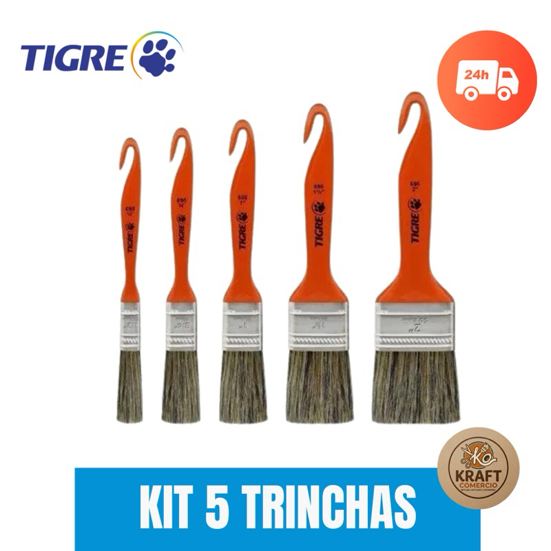 KIT até 5 unidades Trincha Pintura 395 TIGRE