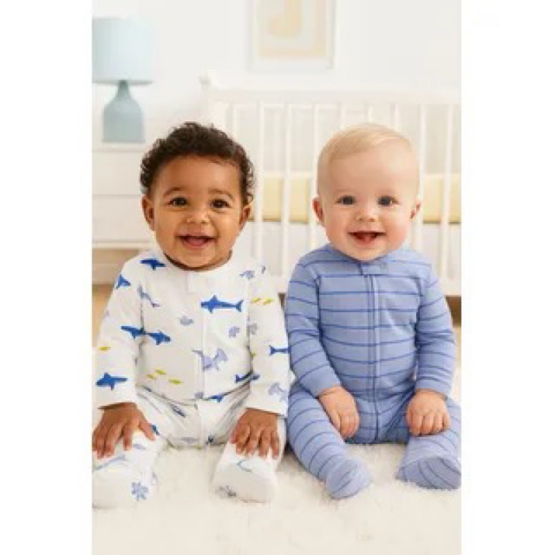 Kit macacão original Bebê menina e menino 2 Peças com Zíper Algodão as
