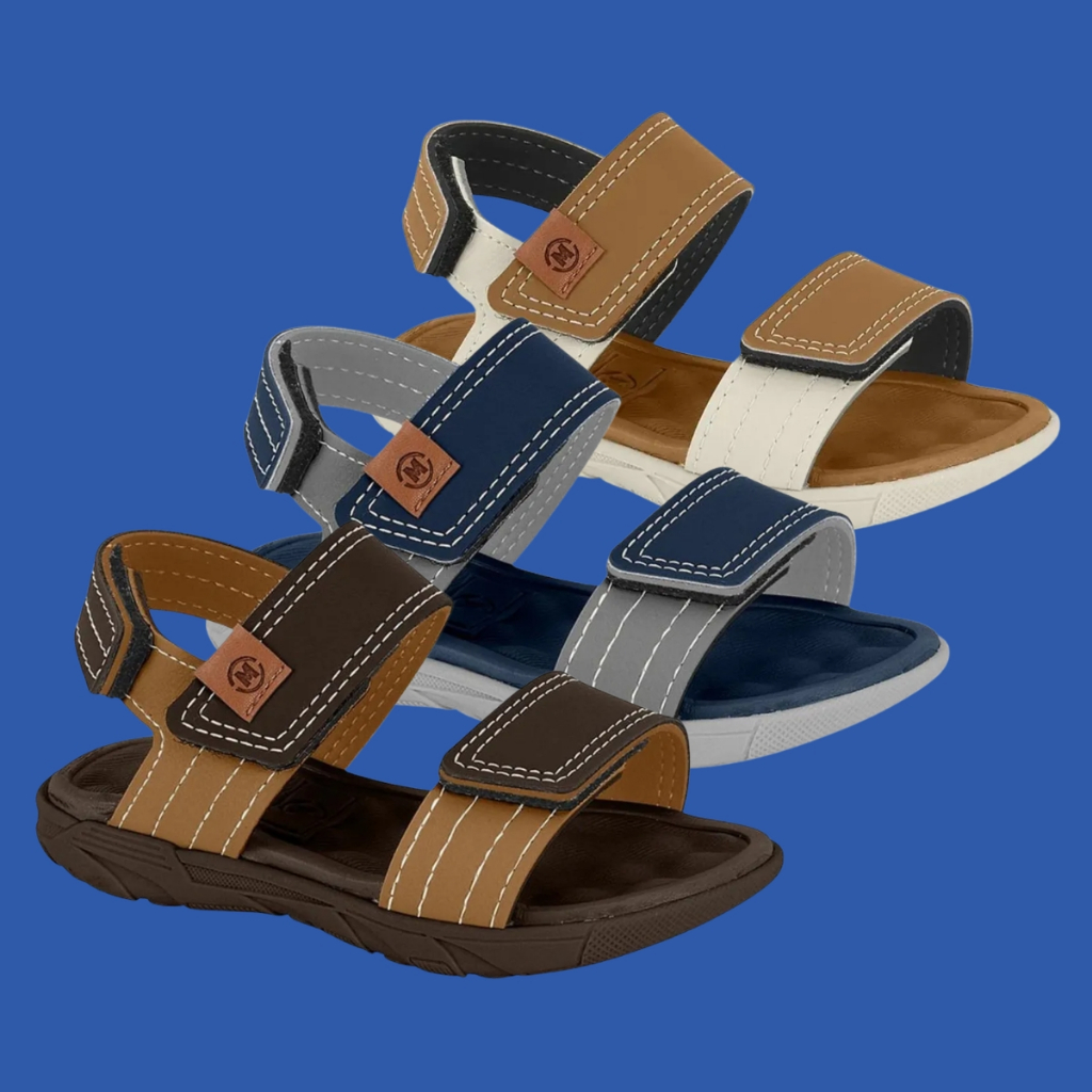 Sandália Papete Infantil Molekinho Menino Ajustável Tiras Velcro Confortável Original - 2135.153