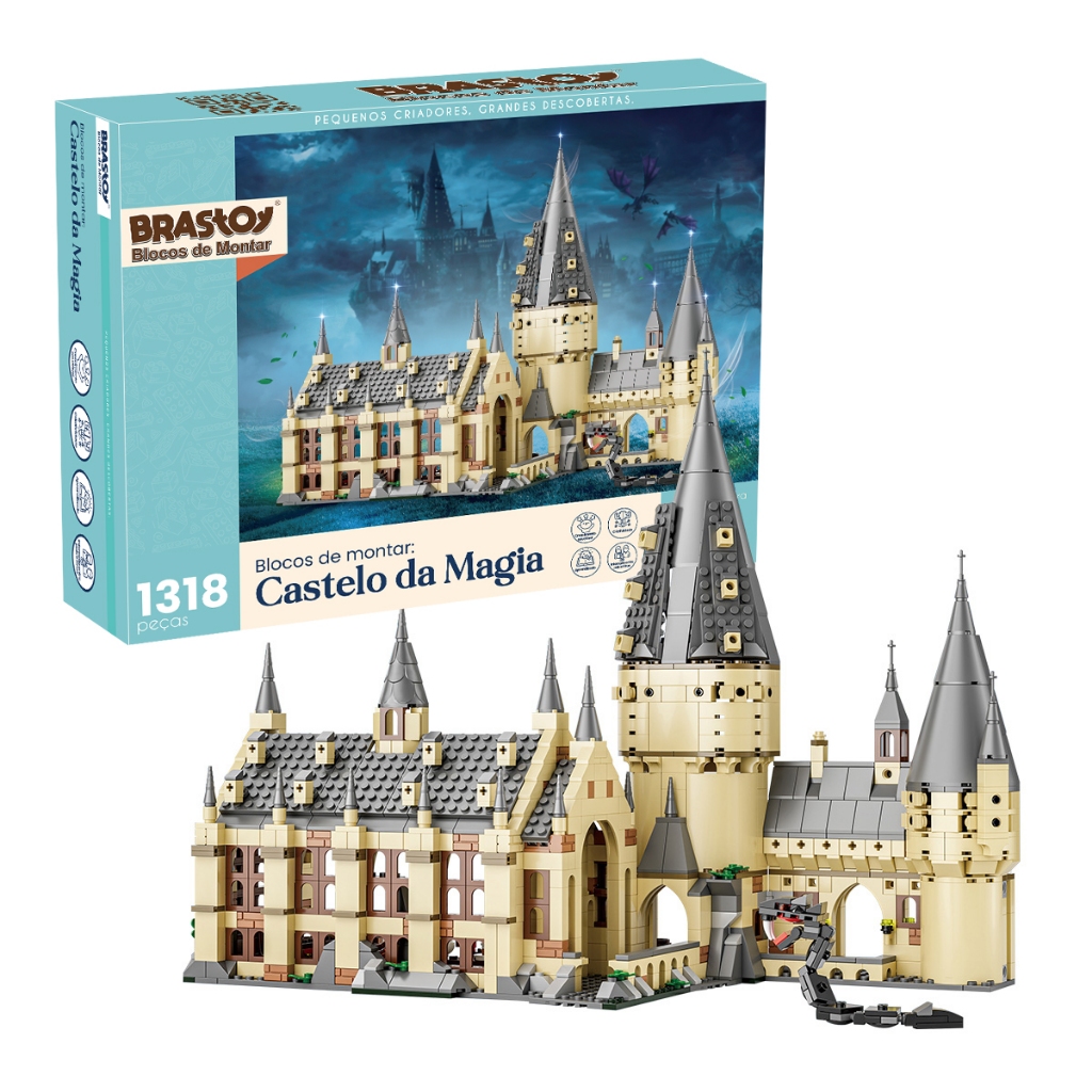 BRASTOY Conjunto de blocos de construção Magic Grand Hall 1318 peças