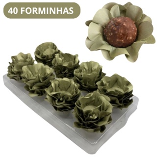 40 Forminhas para Doces Finos Flor Oliva Luxo - Casamento Batizado Aniversário Festa Elegante em Oferta na Shopee