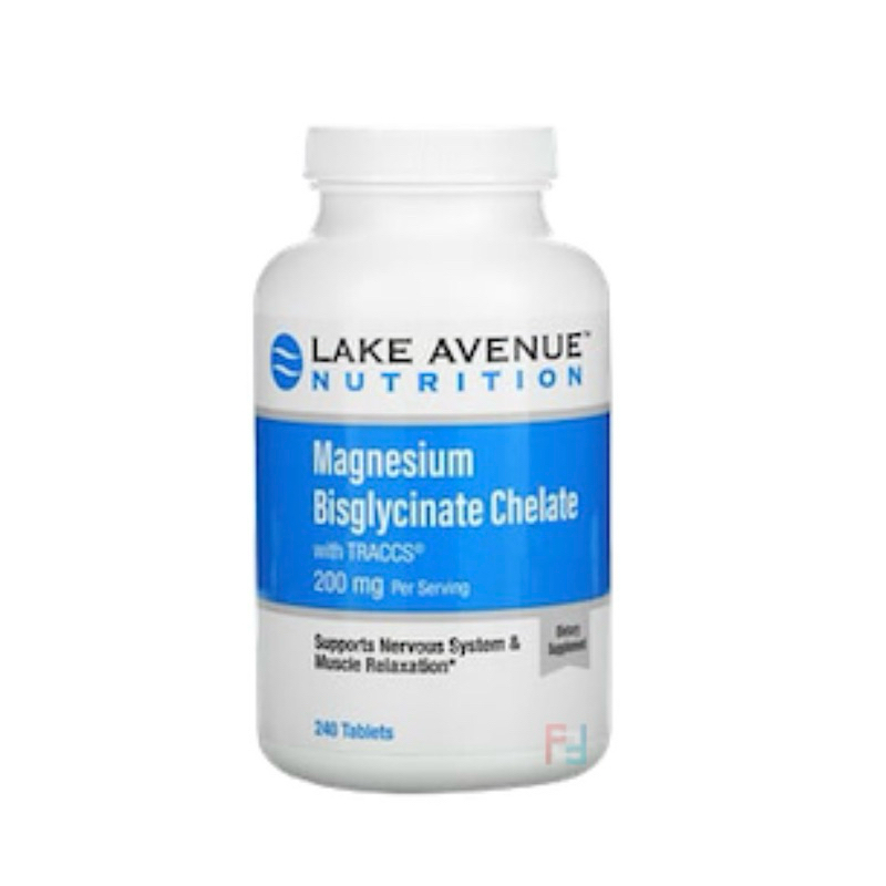 Suplemento Alimentar a base de Magnésio Bisglicinato Quelato 200mg– Lake Avenue