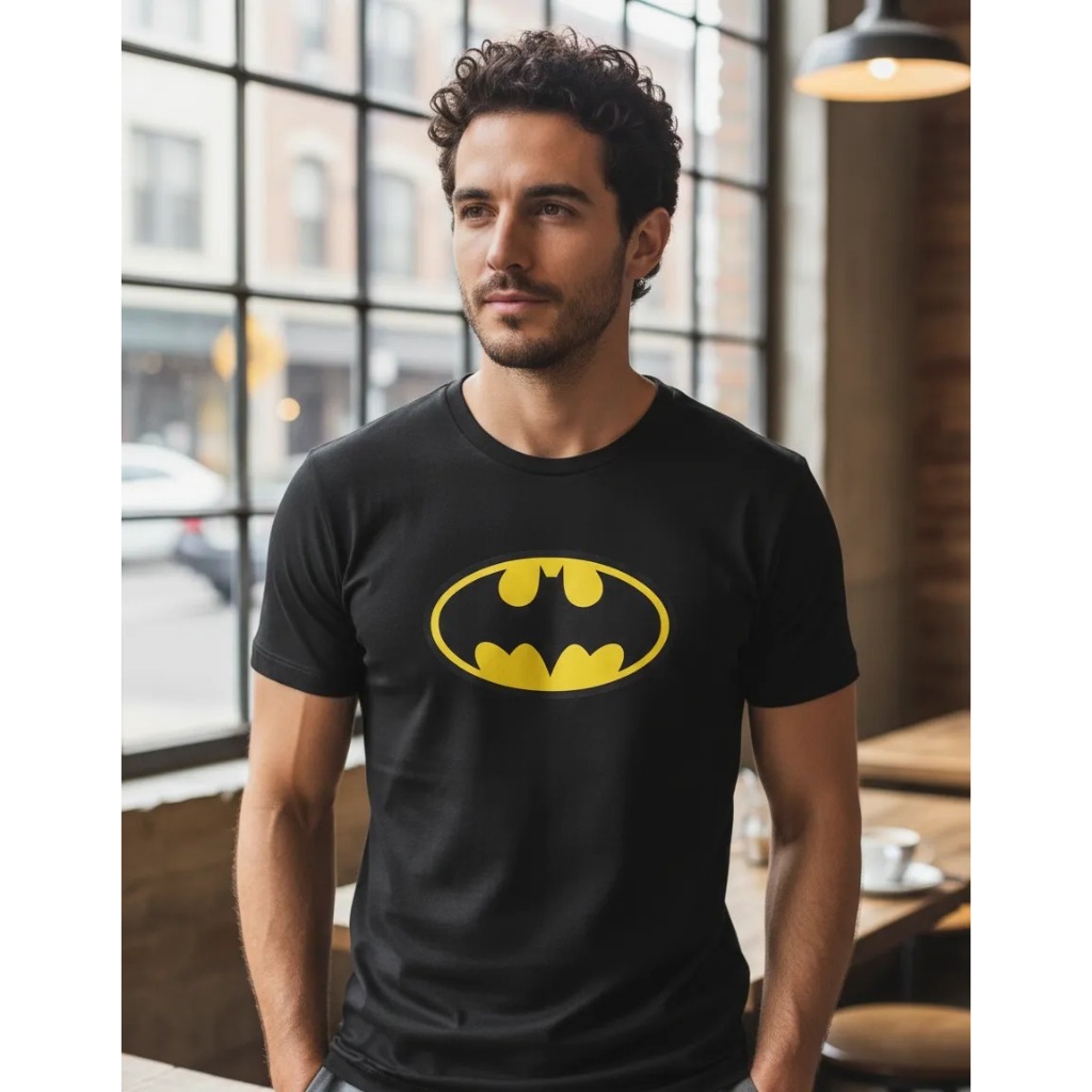 Camiseta Masculina Batman Logo Clássico DC Comics | Estampa DTF Premium | Envio Rápido 24hs