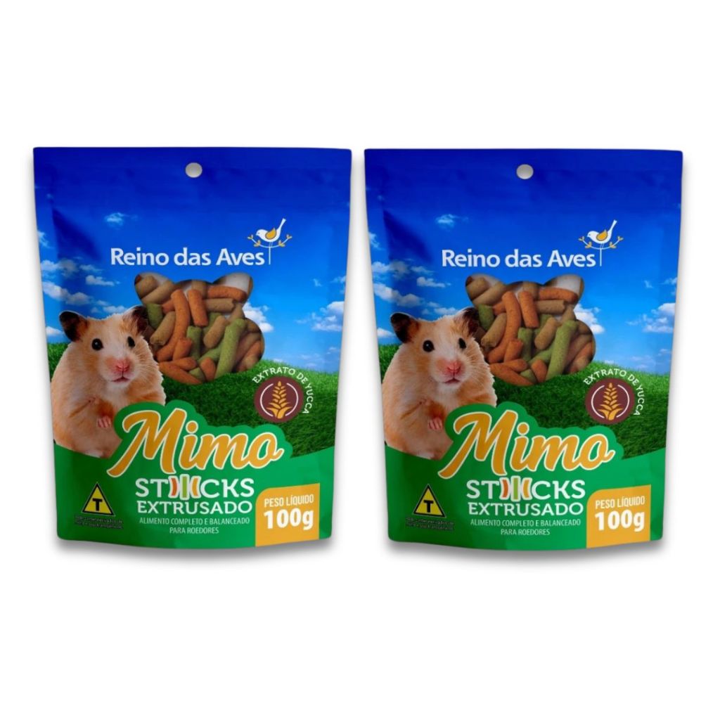2 Sticks Mimo Petisco Extrusado Para Roedores Reino das Aves