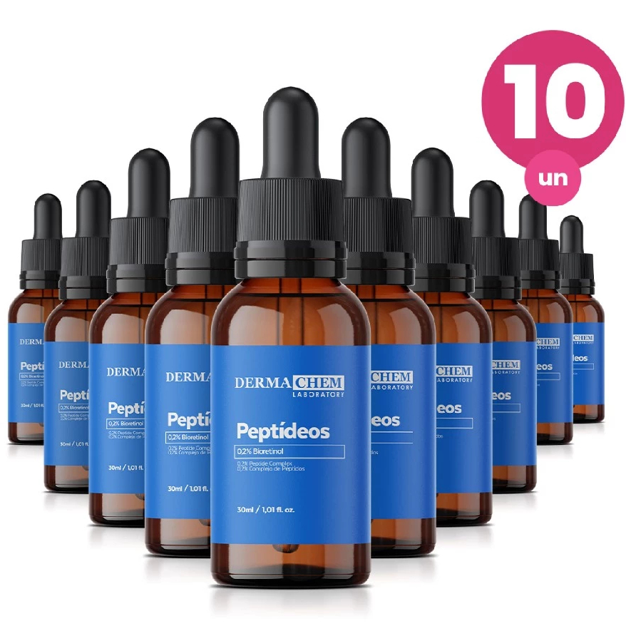 Kit 10 Sérum Anti Olheiras Peptídeos 30ml Efeito Lifiting Clareador Dermachem