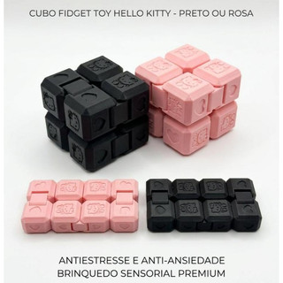 Kit 2 Cubos do Infinito da Hello Kitty Preto ou Rosa. Brinquedo antiestresse, anti-ansiedade, sensorial, Fidget Toy