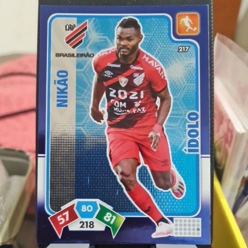 Card ÍDOLO 217 NIKÃO ATLÉTICO/PR, Panini Adrenalyn XL do Campeonato Brasileiro 2020/2021