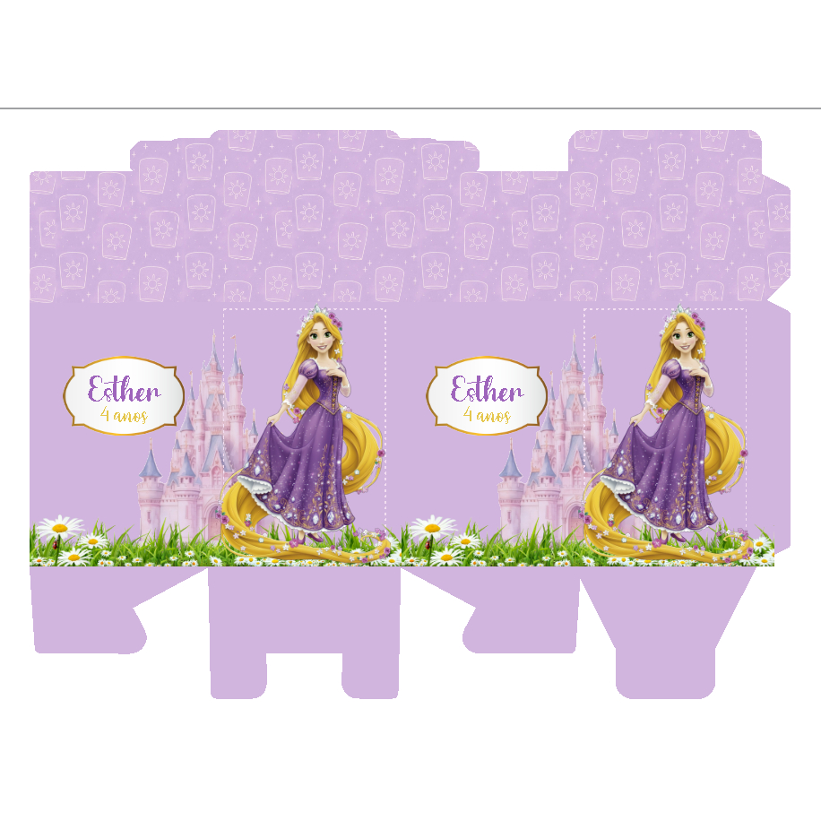 Caixinhas COLADAS Personalizadas Kit Festa Aniversário Lembrancinha Rapunzel