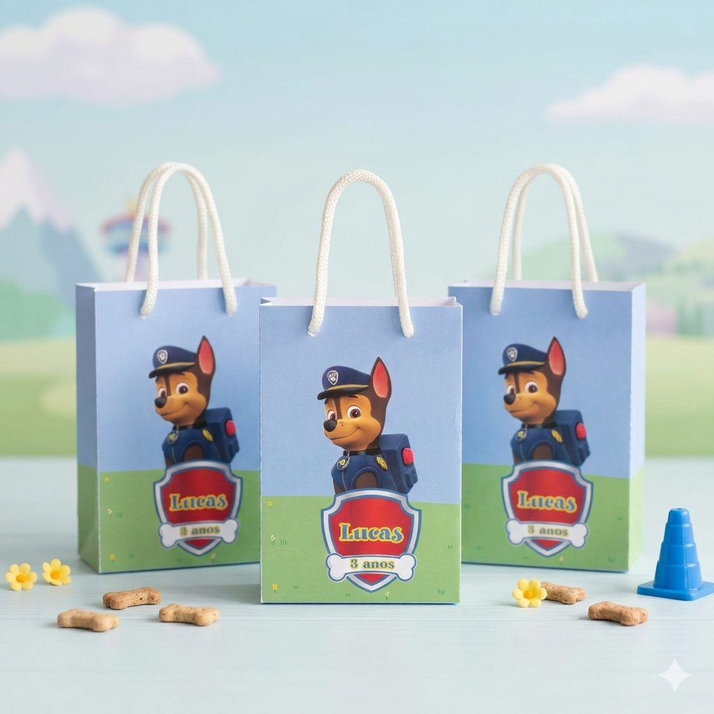 Sacola P Patrulha Canina | Sacolinha Personalizada | Sacola com alça | Lembrancinha | Aniversario