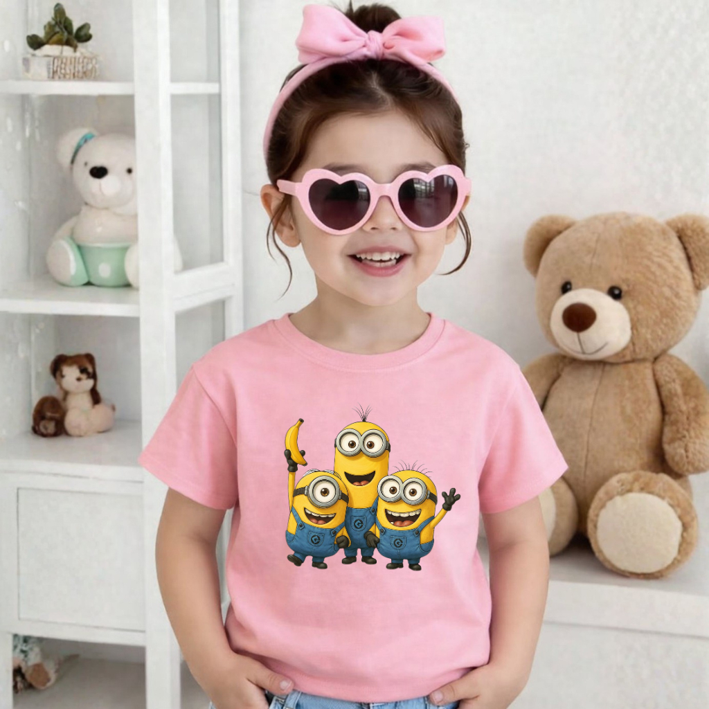 Camiseta Infantil e Juvenil Minions Unissex Personagens Amarelos 100% Algodão 02 ao GG Oferta — imagem 2 de 2