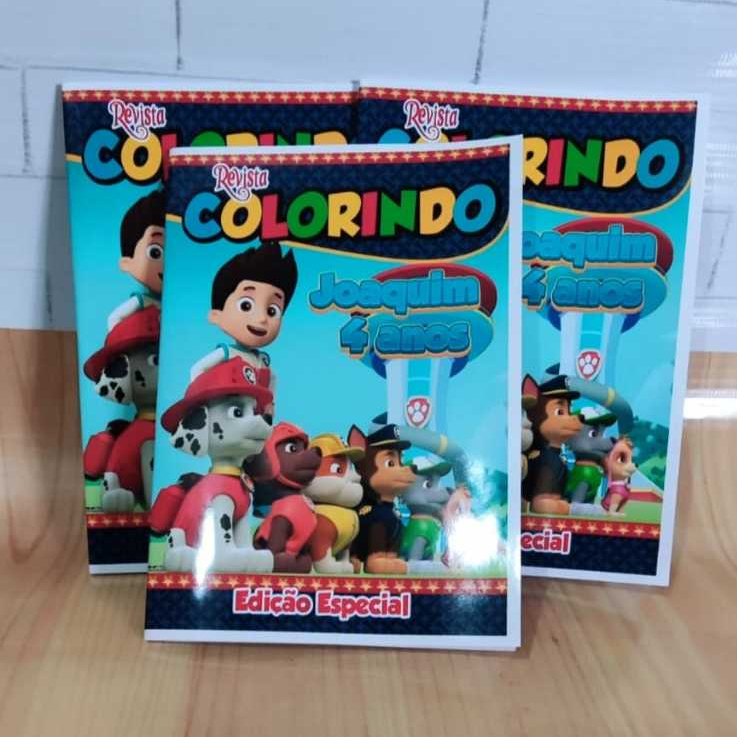 Revistinha de Colorir Personalizada Patrulha Canina – Lembrancinha de Aniversário Infantil