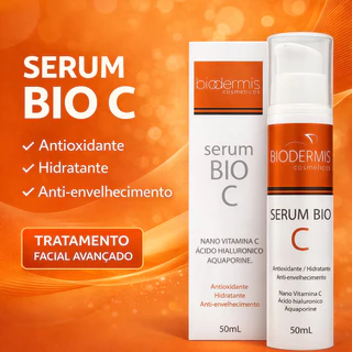 Sérum Vitamina C 20% Bio C 50ml Biodermis Ácido Hialurônico Todo Tipo de Pele Dia e Noite