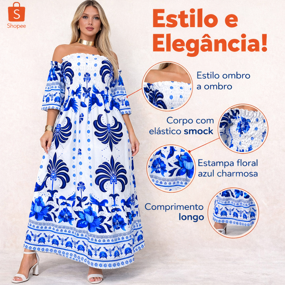 Vestido Longo Elegante Estampa Tecido Crepynho Verao 2026 Ropa De Mujer lovit