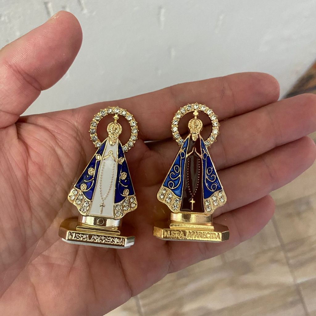 Imagem Santinha Nossa Senhora Aparecida para Carro - Escritório -  Dupla Face – 2 Opções de Cores