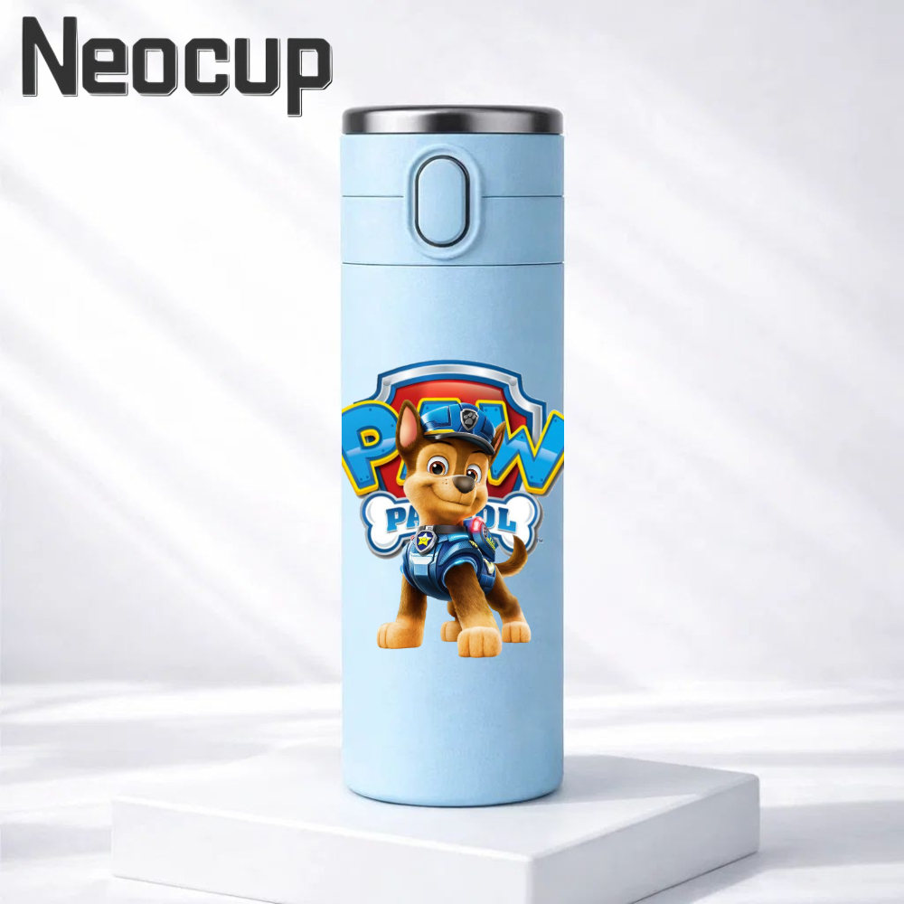 Garrafa Térmica Aço Inoxidavel Patrulha Canina PAW Patrol Chase com Termômetro Digital 420ml