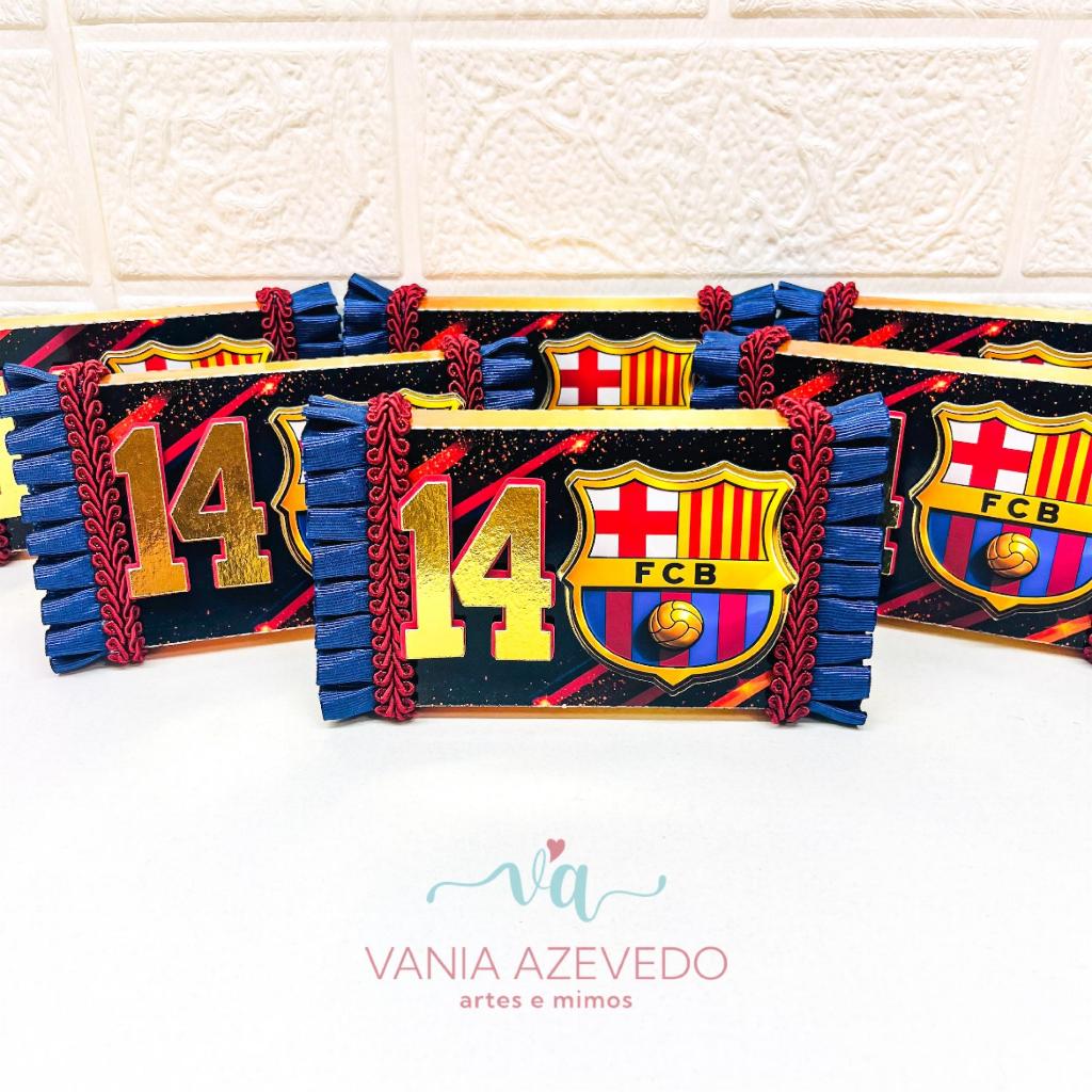 Festa Luxo Time de Futebol Barcelona Personalizados I Lembrancinhas I Festas I Caixinhas I Aniversários I Caixa Kit Kat
