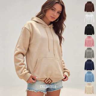 Moletom Feminino Blusa de Frio Canguru Com Capuz Liso Basico Com Cordão Bolso Blusao Inverno Premium em Oferta na Shopee