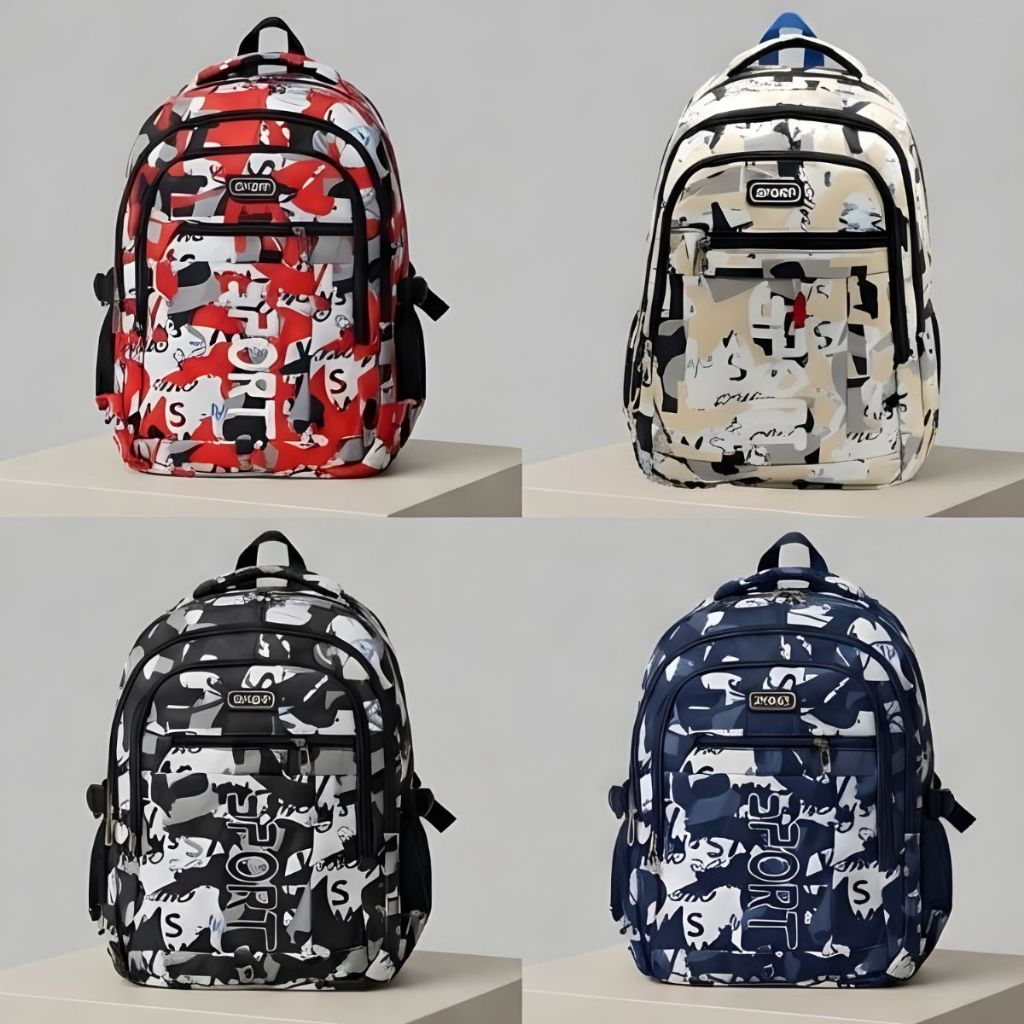 Mochila Unissex camuflada (202274/5/6) mochila escolar  Sport Resistente a água