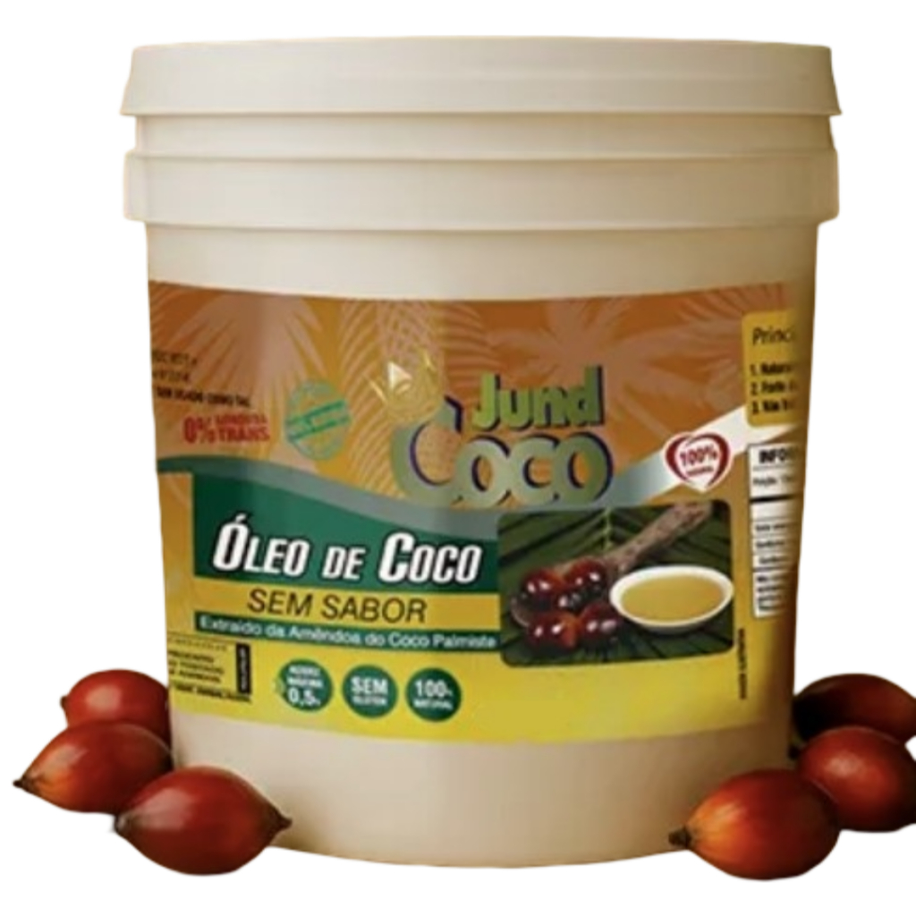 Óleo De Coco Balde 1 Litro Palmiste Sem Sabor Jund Coco