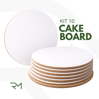 Kit 10 unidades Cake Board Redondo em MDF 3mm – Base para Bolo em Oferta na Shopee