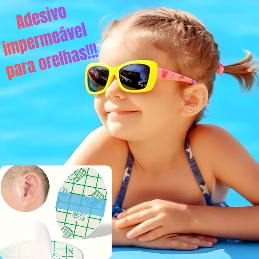 Kit 10/20/40/60/80/100 pcs Adesivo Impermeável Orelha Banho Natação Infantil