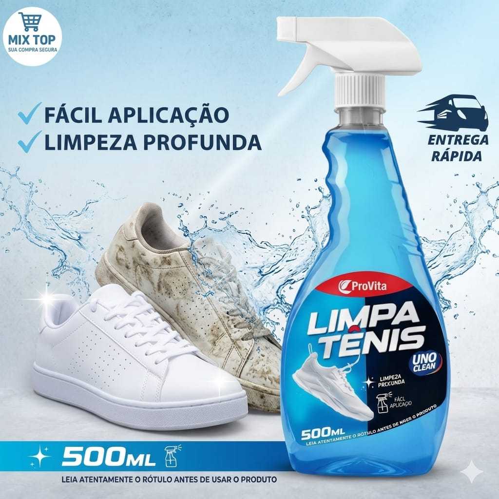 Limpa Tênis Spray Premium Provita Limpeza Profunda 500ml Facil de usar