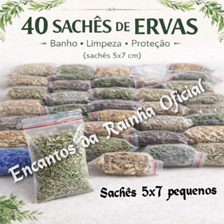 Herbarium 40 Ervas  para Banho & Defumação | Limpeza Espiritual+ Sal Azul l em Oferta na Shopee