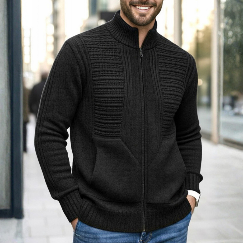 Jaqueta Masculina De Frio Blusa De Frio Preta Preto Lã Trico Atacado