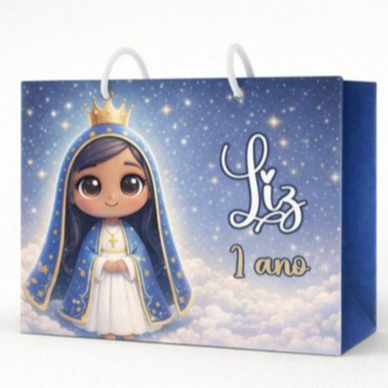Sacolinha Personalizada Nossa Senhor Aparecida Infantil -Festa Lembrancinha aniversário