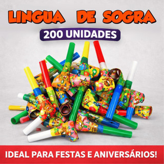 Kit 200 Língua De Sogra Festa Aniversário Lembrancinha Sacolinha Surpresa Brinde Infantil Sortido