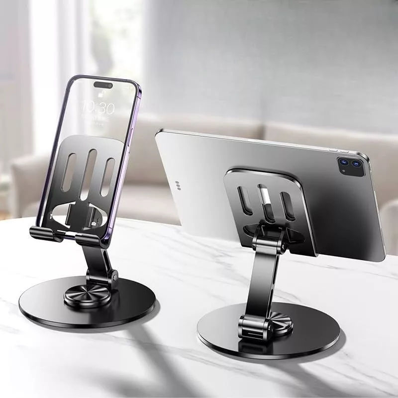 Suporte Universal 360 Celular Tablet Dock Alumínio  Metal Dobrável Altura Regulável