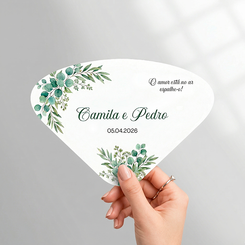 Ventarola Leque de Alegria para Casamento Personalizado Como Quiser