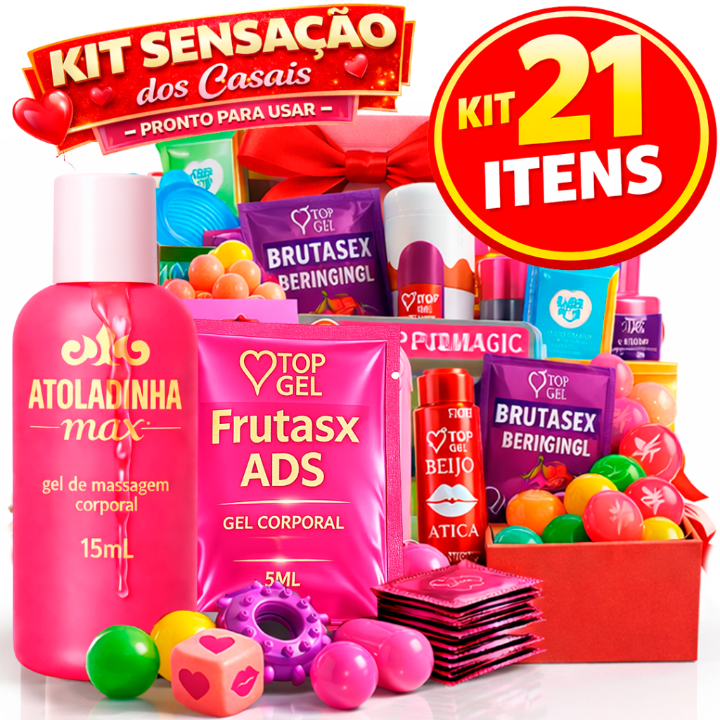 Kit 21 Sex Shop Sexy Produto Erótico gel sexual Lubrificante Íntimo variados Para Casal Top